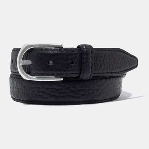 Lejon Vintage Bison Pinnacle Leather Belt - Black