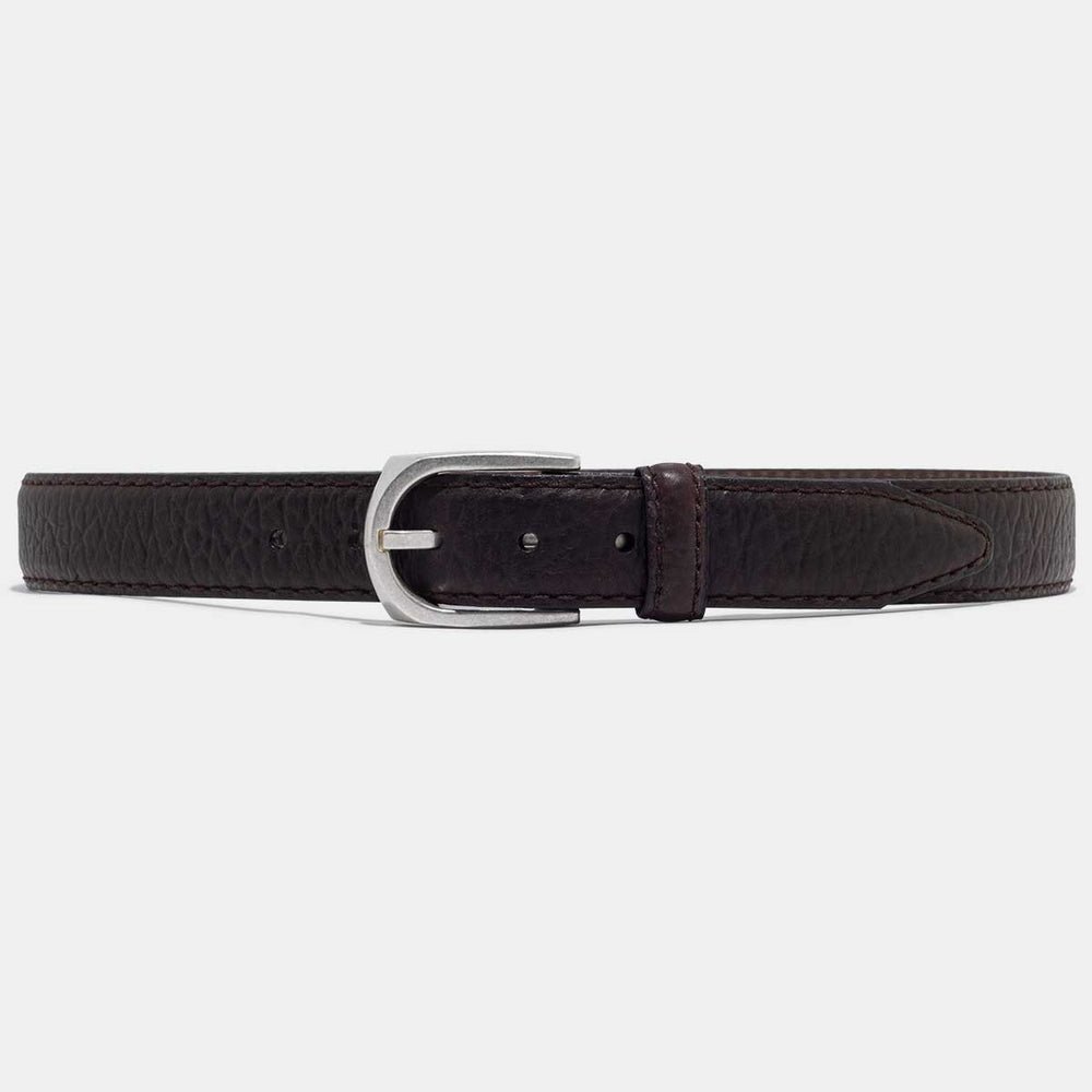 The Hopper belt with dark brown leather strap 