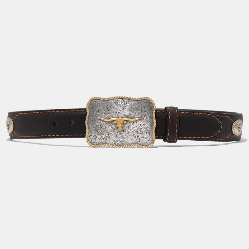 Lejon-Men-s-Vintage-Bison-Texas-Belt---Dark-Chocolate