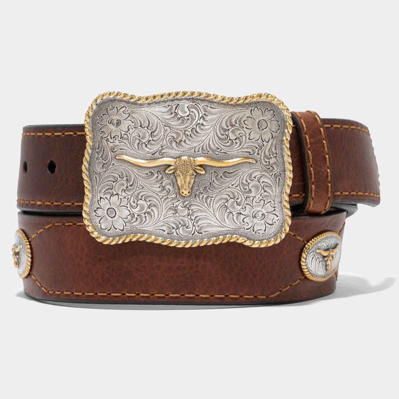 Lejon-Men-s-Vintage-Bison-Texas-Belt---Saddle