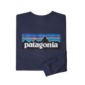 Patagonia Men's Long-Sleeved P-6 Logo Responsibili-Tee - Navy