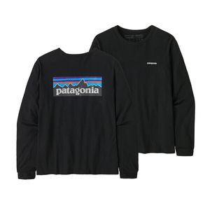 Patagonia Women's Long-Sleeved P-6 Logo Responsibili-Tee - Black