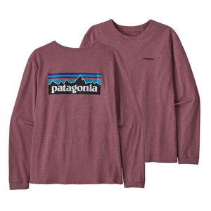 Patagonia Women's Long-Sleeved P-6 Logo Responsibili-Tee - Evening Mauve