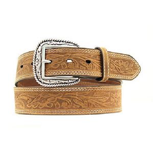 Ariat Men's Tooled Double Stitched Leather Belt