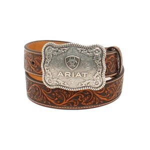 Ariat Men's Floral Tooled Leather Belt