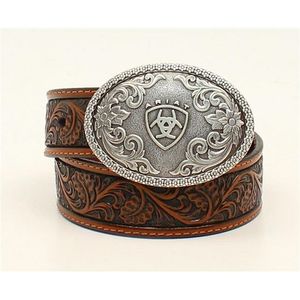 Ariat Boys Floral Embossed Leather Belt