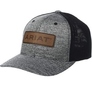 Ariat Men's Flexfit 110 Leather Patch Ball Cap