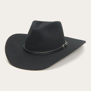 Stetson Seneca 4X Buffalo Felt Western Hat - Black