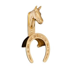 Burlingham Sports Horse Head W/horseshoe - Brass