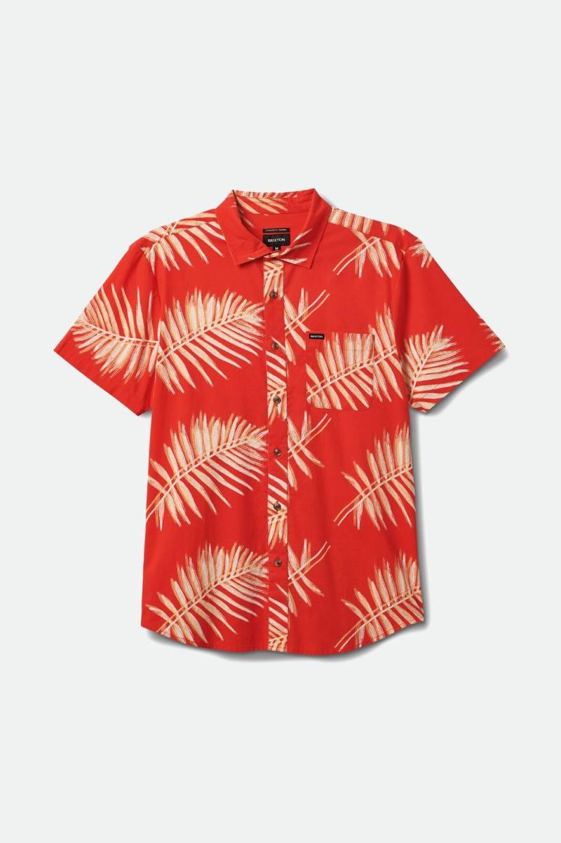 Brixton-Men-s-Charter-Print-Short-Sleeve-Shirt---Aloha-Red-Palm-Leaf