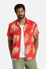 Brixton-Men-s-Charter-Print-Short-Sleeve-Shirt---Aloha-Red-Palm-Leaf