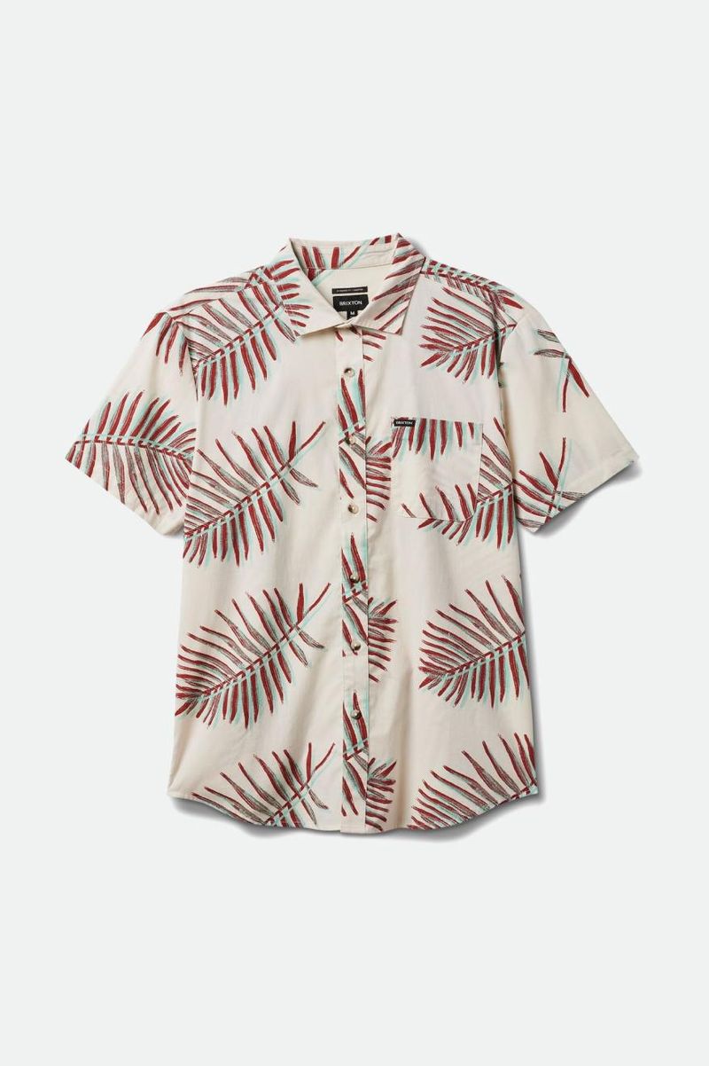 Brixton-Men-s-Charter-Print-Short-Sleeve-Shirt---Off-White-Palm-Leaf