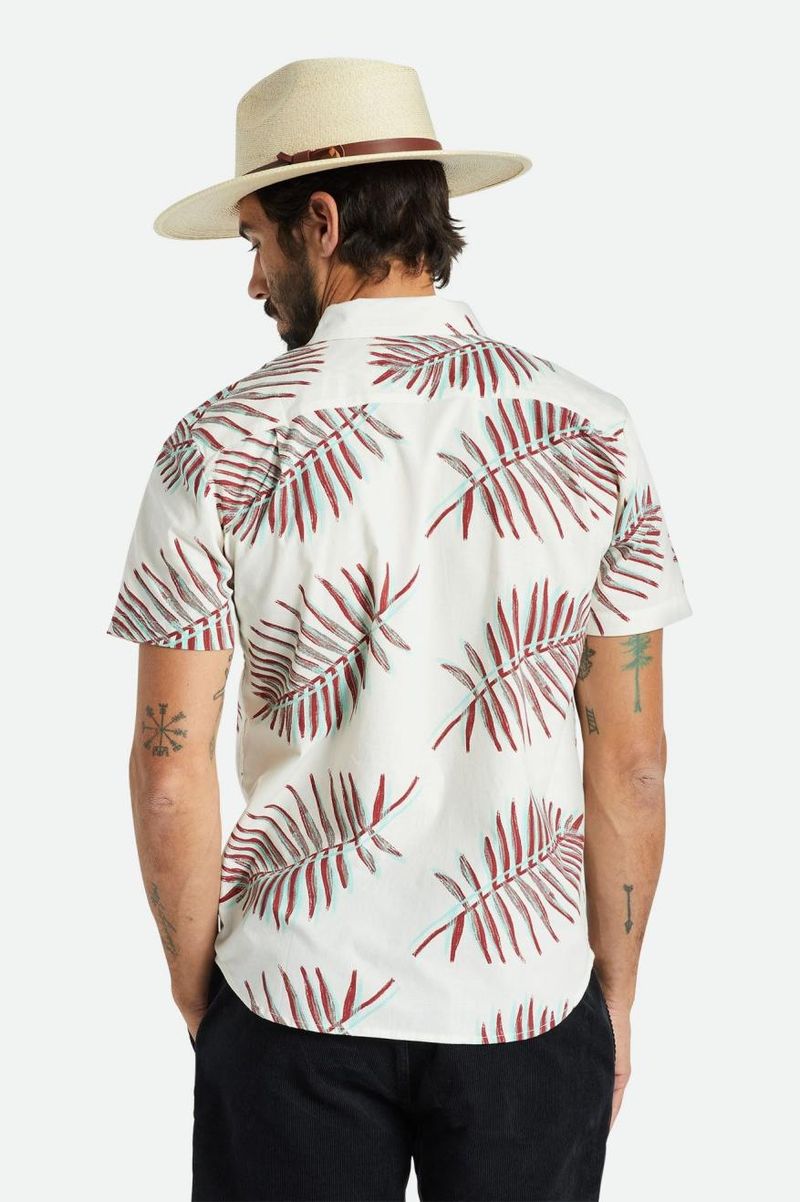 Brixton-Men-s-Charter-Print-Short-Sleeve-Shirt---Off-White-Palm-Leaf