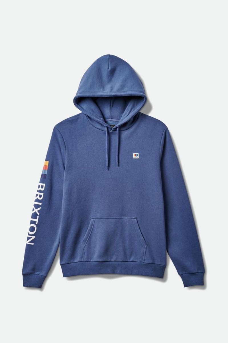Brixton stowell vii blue & orange colorblock hoodie hotsell