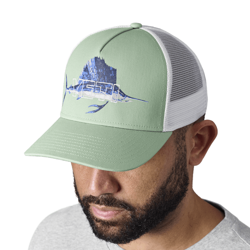 YETI Sailfish Badge Mid Pro Trucker Hat - Ice Blue