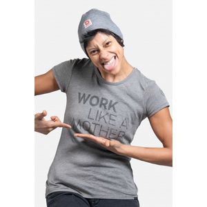 Dovetail Women's Work Like a Mother Graphic Crew Tee - Grey