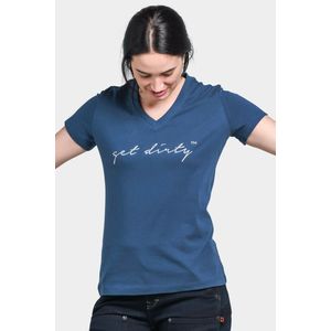 Dovetail Women's Get Dirty Graphic V-Neck Tee - Dovetail Blue