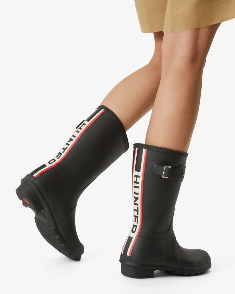 Hunter logo boots on sale