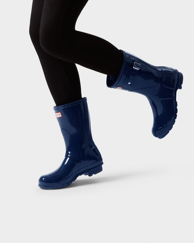 Navy gloss 2025 hunter wellies