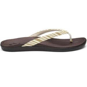 Olukai Women's Ho‘opio Leather Sandal - Clay/Stripe