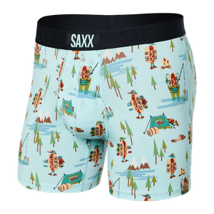 Saxx Men's Ultra Super Soft Boxer Brief - Hotdog Park Ranger - Blue (SXBB30F-HDP)