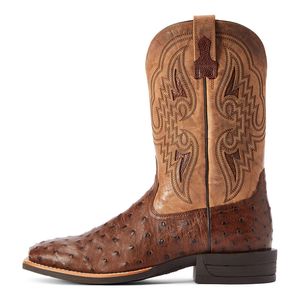 Ariat Men's Dagger Western Boot (10042475) - Dark Tabac Full Quill Ostrich