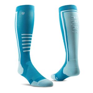 Ariat Unisex AriatTEK Slimline Performance Socks - Mosaic Blue/Gulf Stream