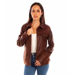 Scully Women's Leather Snap Front Jacket (L1104) - Brown