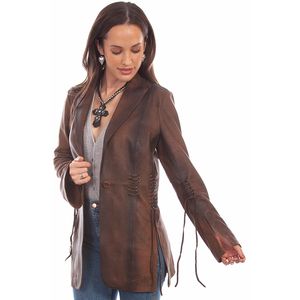 Scully Women's Button Front Jacket (L1089) - Vintage Brown