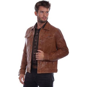 Scully Men's Leather Jean Jacket (1055) - Tan