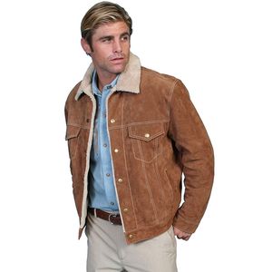 Scully Men's Boar Suede Jean Jacket (113) - Café Brown