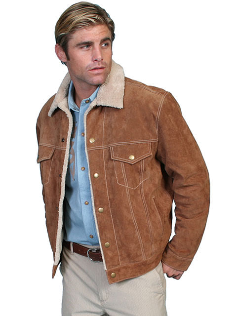 Scully-Men-s-Boar-Suede-Jean-Jacket--113----Cafe-Brown