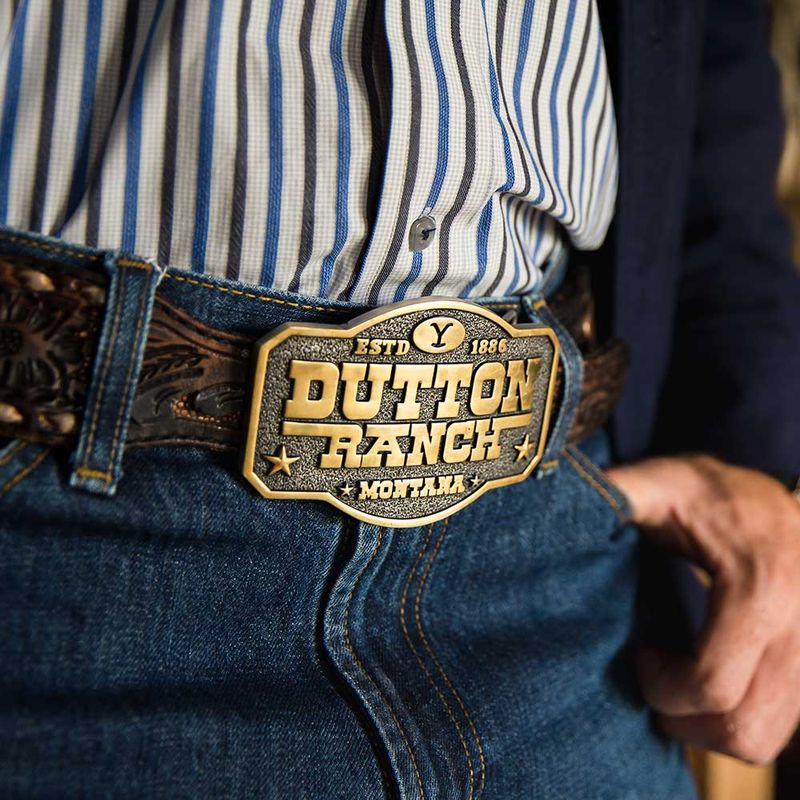 Montana-Silversmiths-The-Dutton-Ranch-Attitude-Belt-Buckle--A910YEL-