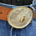 Montana-Silversmiths-Initial-J-Silver-Engraved-Gold-Trim-Western-Belt-Buckle--700J-