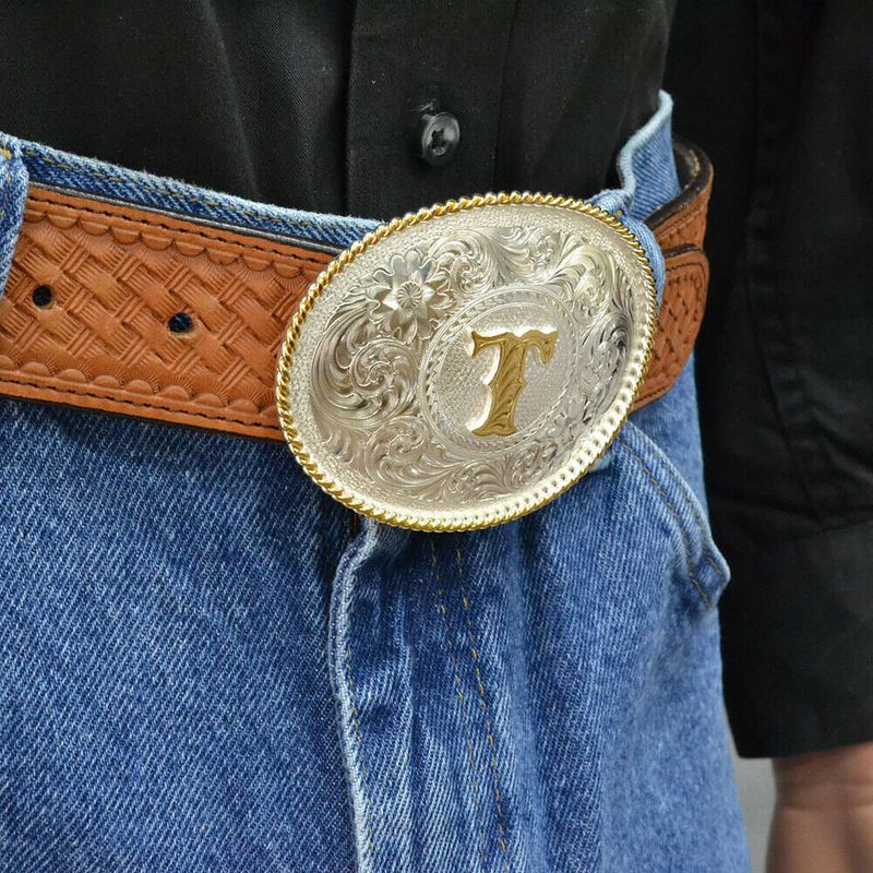 Large Gold Western Belt Buckle