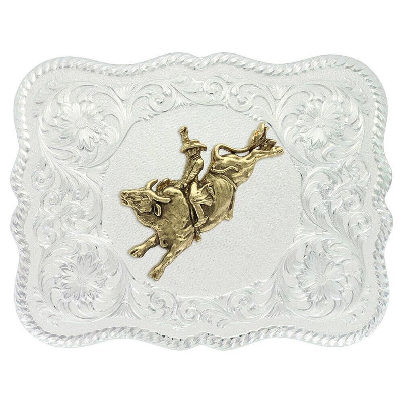 Western Horse Belt Buckle Silver