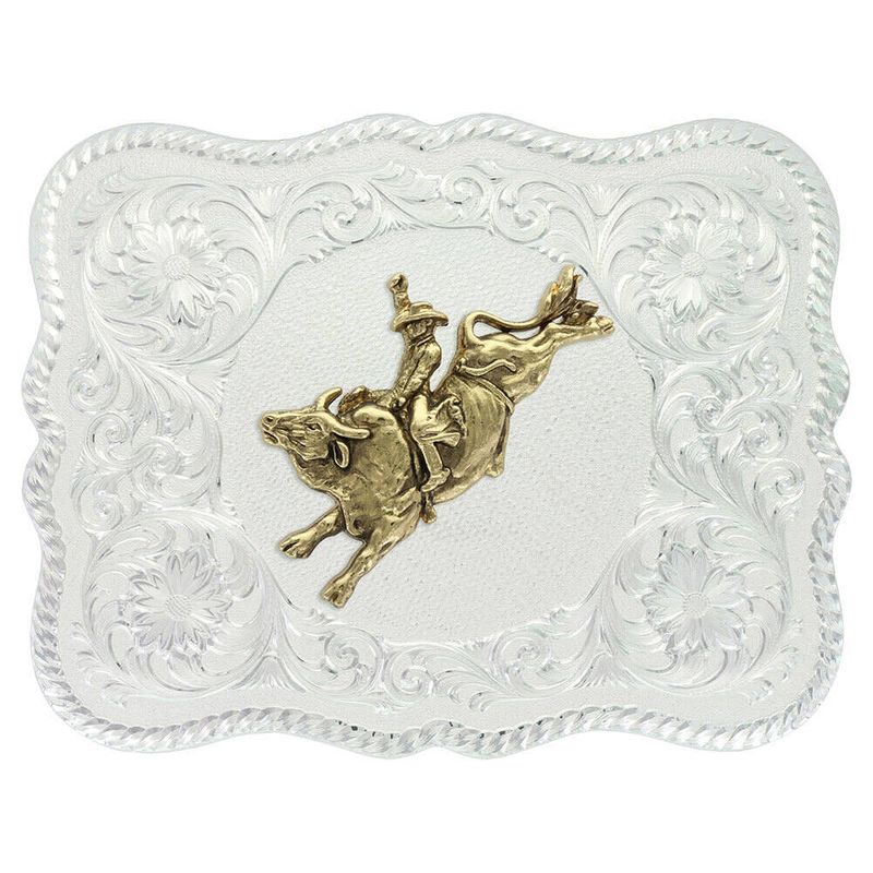 Montana-Silversmiths-Scalloped-Silver-Western-Belt-Buckle-with-Bull-Rider--61669-528-