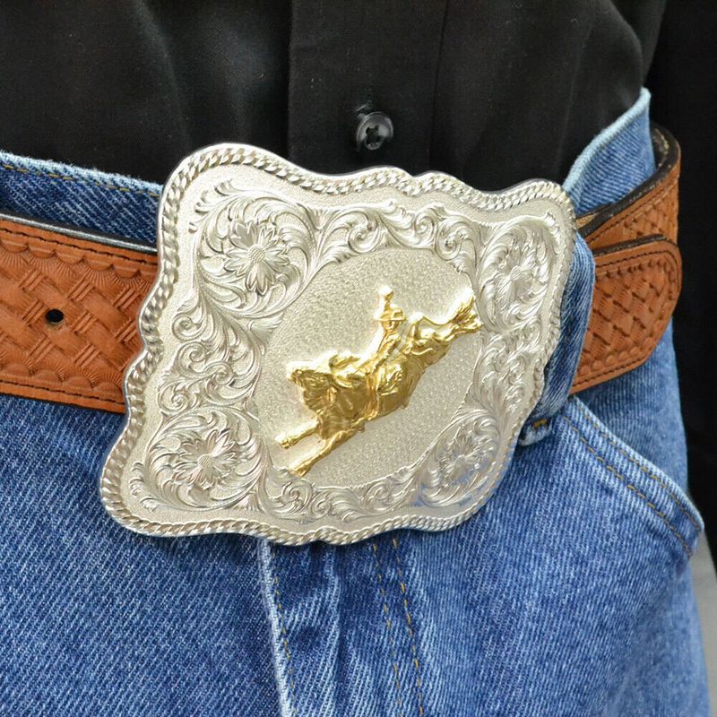 Montana-Silversmiths-Scalloped-Silver-Western-Belt-Buckle-with-Bull-Rider--61669-528-