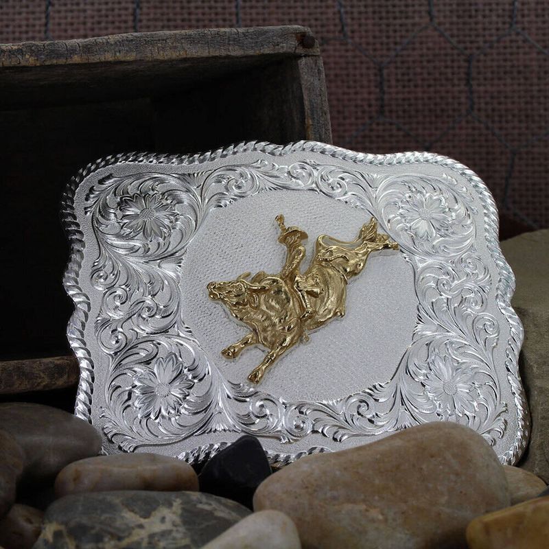Montana-Silversmiths-Scalloped-Silver-Western-Belt-Buckle-with-Bull-Rider--61669-528-