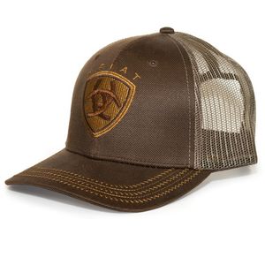 Ariat Men's Oilskin Mesh Cap - Brown