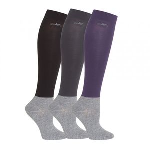 Schockemohle Women's Training Sock - Asphalt/Black/Plum