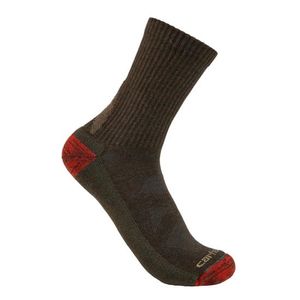 Carhartt Men's Midweight Merino Wool Blend Short Crew Sock - Olive