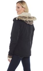 Cripple-Creek-Women-s-Water-Resistant-Hooded-Jacket-w-Faux-Shearling-Trimming---Black