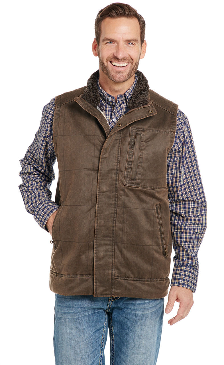 Cripple-Creek-Men-s-Enzyme-Washed-Box-Quilted-Vest---Chocolate