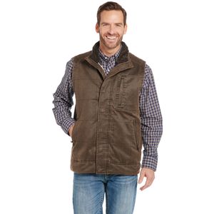 Cripple Creek Men's Enzyme Washed Box Quilted Vest - Chocolate