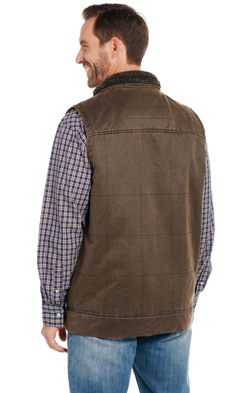 Cripple-Creek-Men-s-Enzyme-Washed-Box-Quilted-Vest---Chocolate