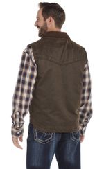 Cripple-Creek-Men-s-Enzyme-Washed-Zip-Front-Open-Bottom-Vest-With-Cord-Collar---Chocolate