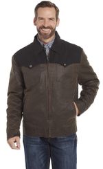 Cripple-Creek-Men-s-Two-Tone-Enzyme-Washed-Cotton-Zip-Front-Ranch-Jacket---Antique-Brown