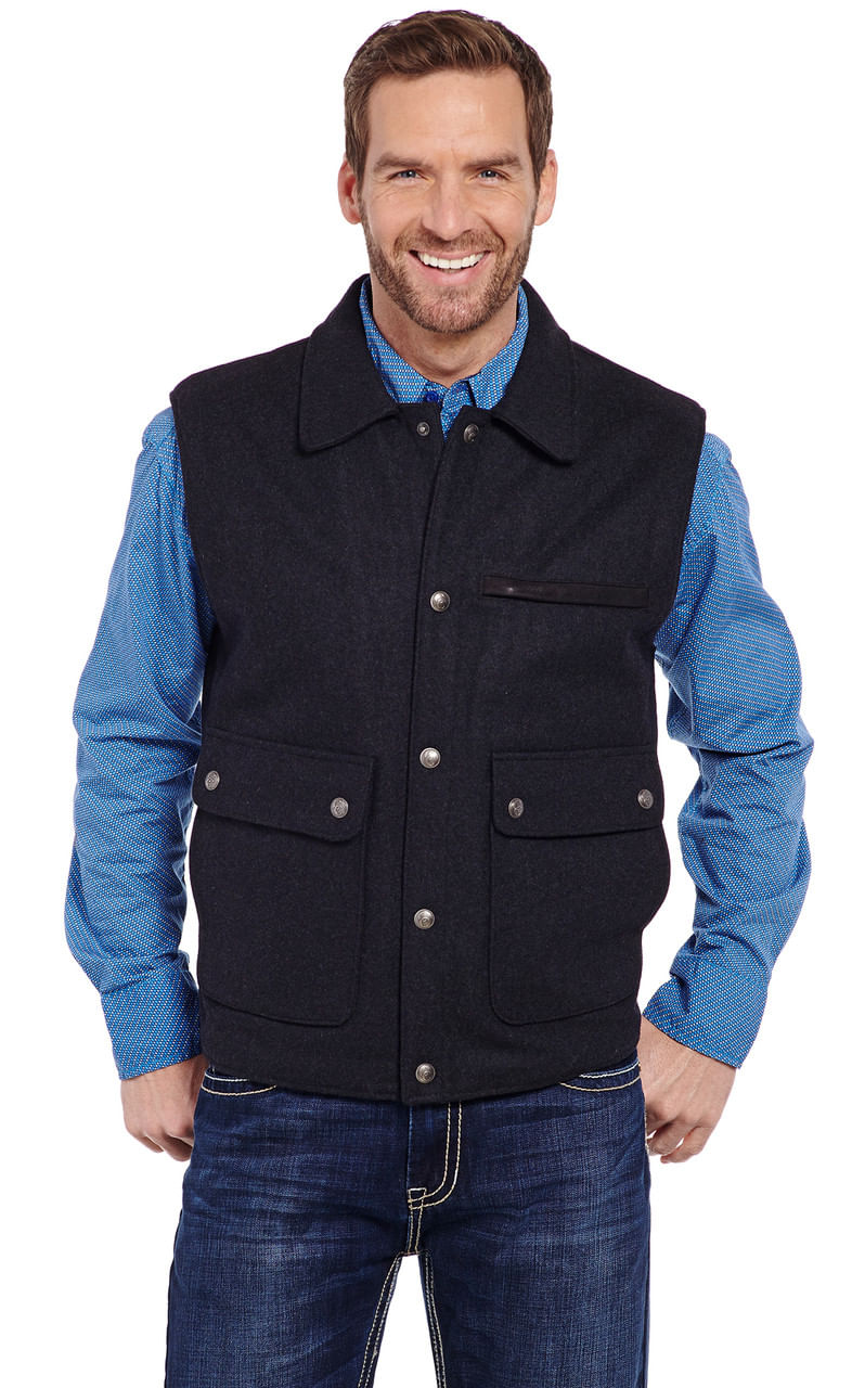 Cripple-Creek-Men-s-Wool-Melton-Vest-With-Nubuck-Leather-Trim---Heather-Black