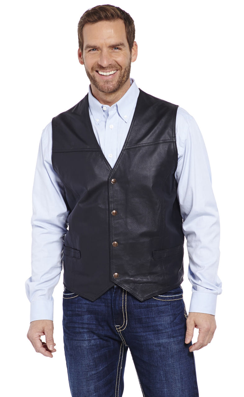 Cripple-Creek-Men-s-Snap-Front-Leather-Vest---Black